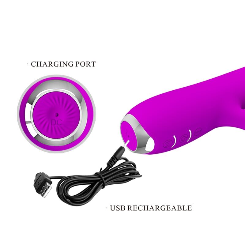 PRETTY LOVE - RACHEL VIBRADOR RECARGABLE CON SUCCIONADOR MORADO - Imagen 4