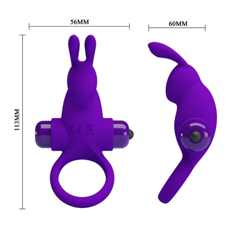 PRETTY LOVE - ANILLO VIBRADOR I CONEJO PARA PENE MORADO - Imagen 6