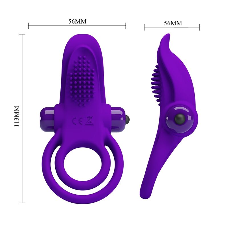 PRETTY LOVE - ANILLO VIBRADOR PARA PENE MORADO - Imagen 6