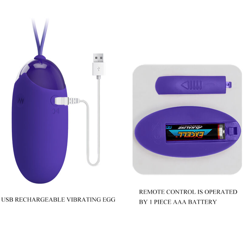 PRETTY LOVE - BERGER YOUTH HUEVO VIBRADOR CONTROL REMOTO VIOLETA - Imagen 2