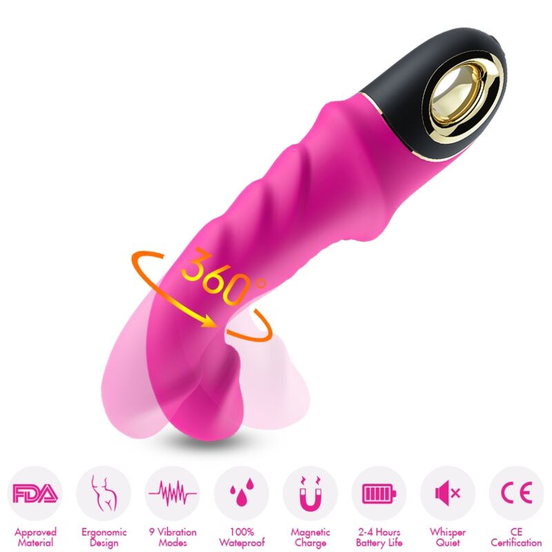 ARMONY - JOYBLADE DILDO VIBRADOR ROTADOR FUCSIA - Imagen 4