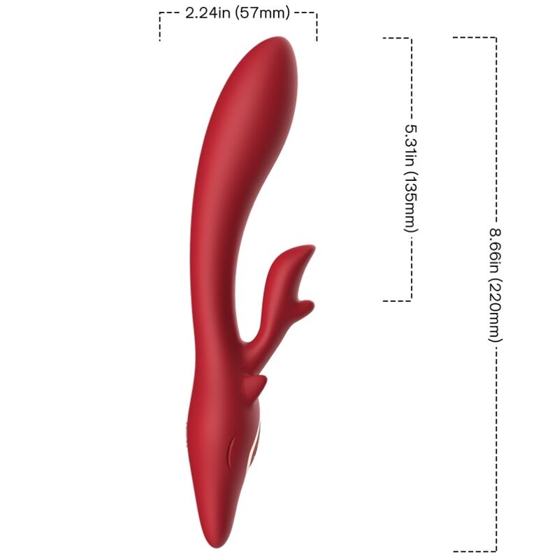 ARMONY - ELK VIBRADOR RABBIT CURVO RED - Imagen 3