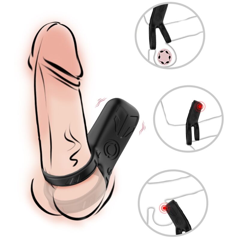 ARMONY - DOBLE ANILLO VIBRADOR NEGRO - Imagen 3