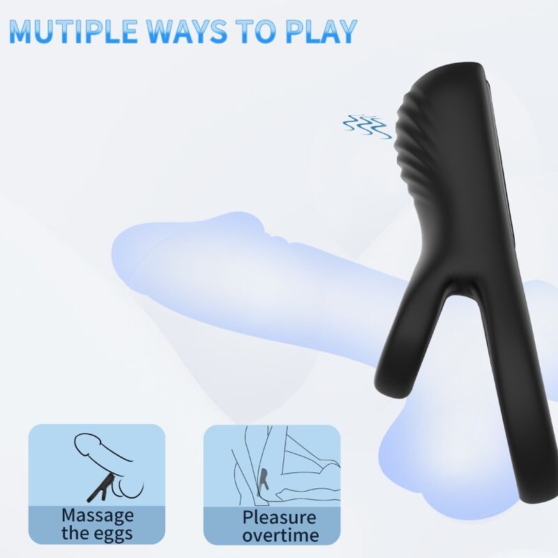 ARMONY - DOBLE ANILLO VIBRADOR NEGRO - Imagen 4