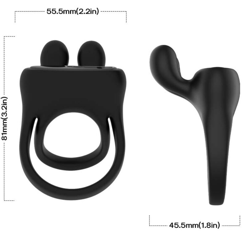 ARMONY - ANILLO VIBRADOR RABBIT NEGRO - Imagen 5