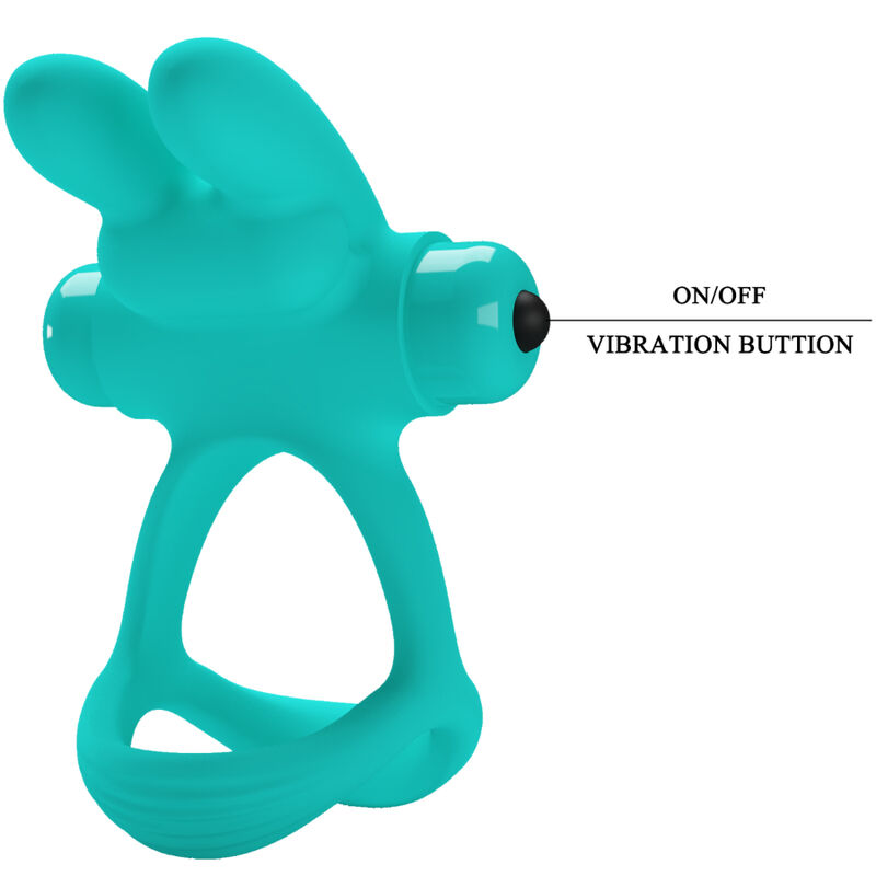 PRETTY LOVE - DANTE ANILLO VIBRADOR RABBIT VERDE - Imagen 7