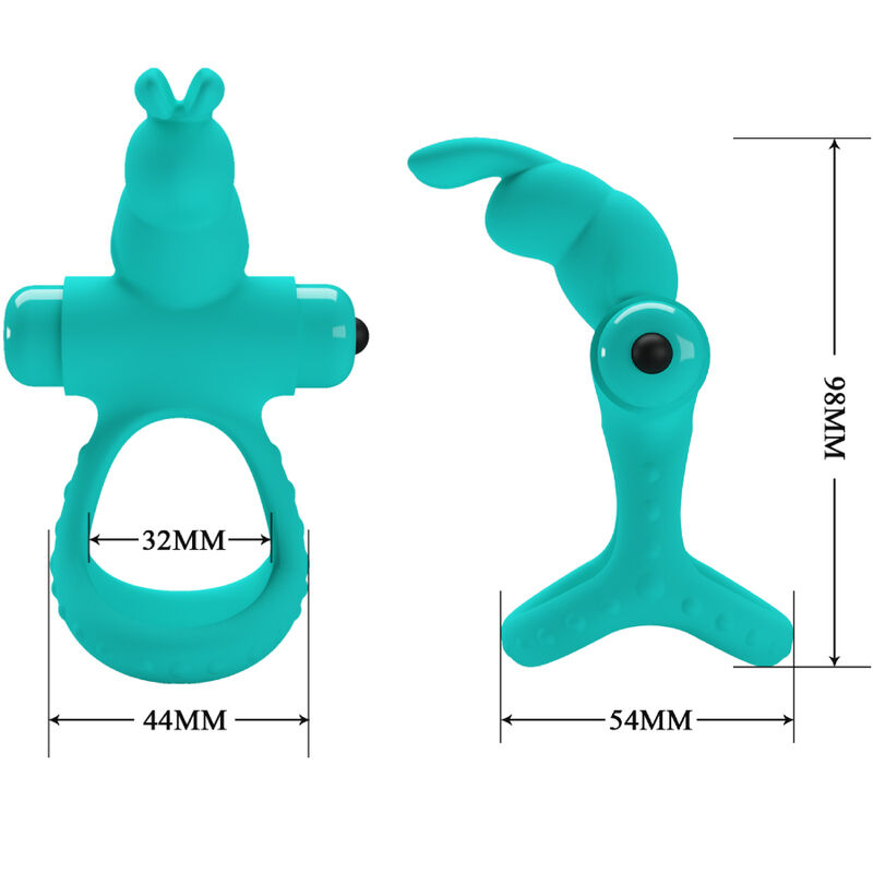 PRETTY LOVE - FIGGY ANILLO VIBRADOR RABBIT VERDE - Imagen 2