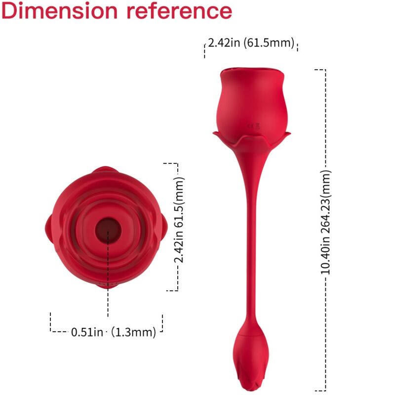 ARMONY - ROSA SUCCIONADOR DE CLÍTORIS & VIBRADOR 10 MODOS ROJO - Imagen 2