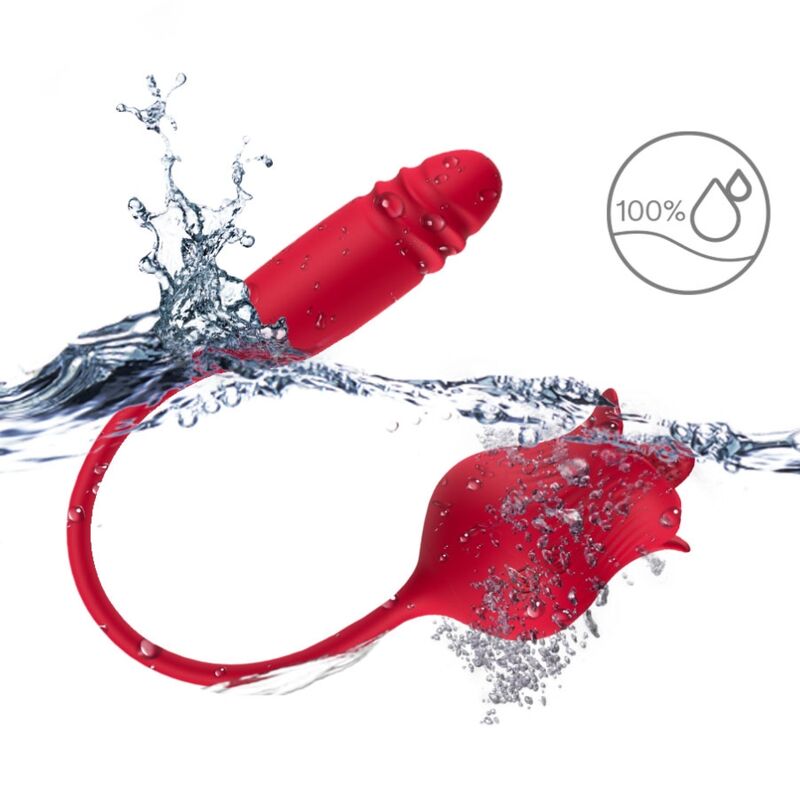 ARMONY - ROSELIP ESTIMULADOR CLITORIS CON LENGUA 10 MODOS & VIBRADOR ROJO - Imagen 4