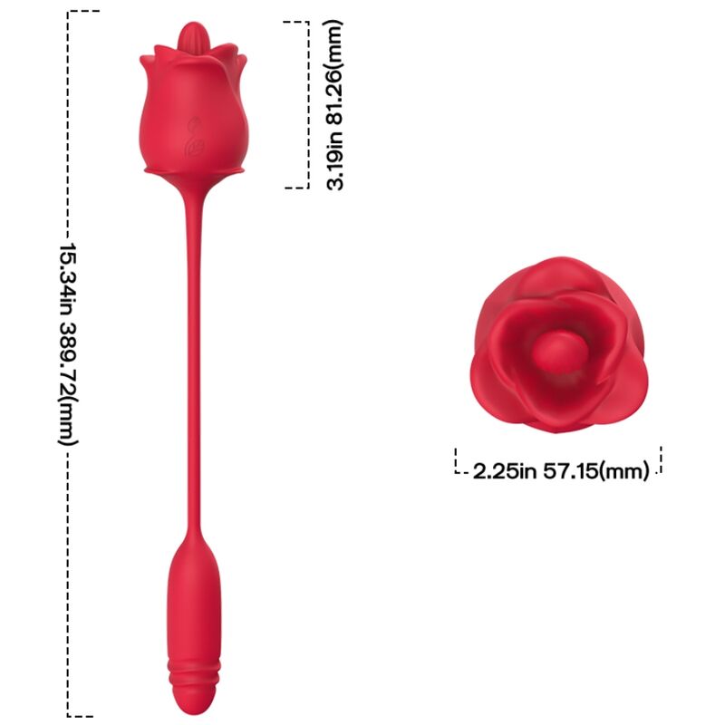 ARMONY - ROSA 3 EN 1, ESTIMULADOR, SUCCIONADOR Y UP&DOWN CON COLA ROJO - Imagen 4