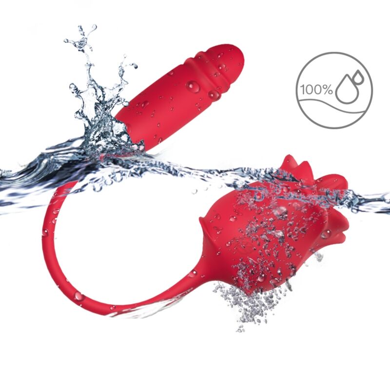 ARMONY - ROSA 3 EN 1, ESTIMULADOR, SUCCIONADOR Y UP&DOWN CON COLA ROJO - Imagen 3