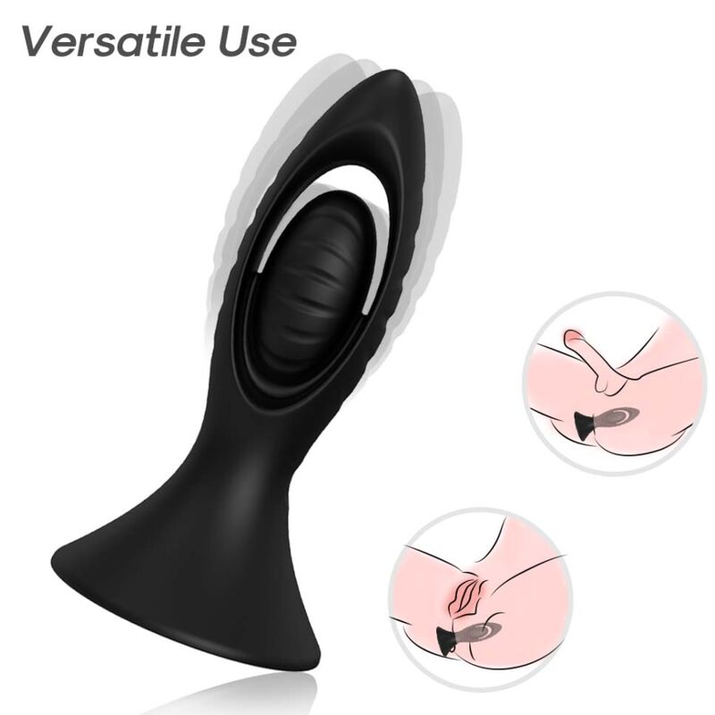 ARMONY - VIBRADOR & PLUG ANAL SILICONA NEGRO - Imagen 4