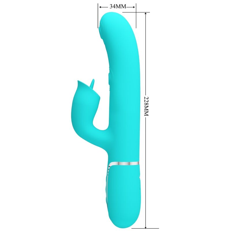 PRETTY LOVE - VIBRADOR RABBIT CON LICKING VERDE AGUA - Imagen 3