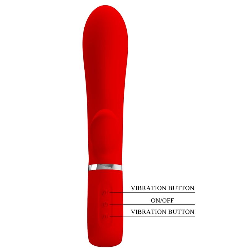 PRETTY LOVE - THOMAS VIBRADOR PUNTO G MULTIFUNCIÓN ROJO - Imagen 7