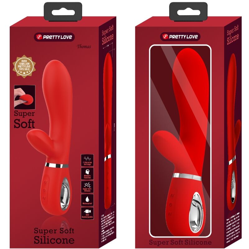 PRETTY LOVE - THOMAS VIBRADOR PUNTO G MULTIFUNCIÓN ROJO - Imagen 6