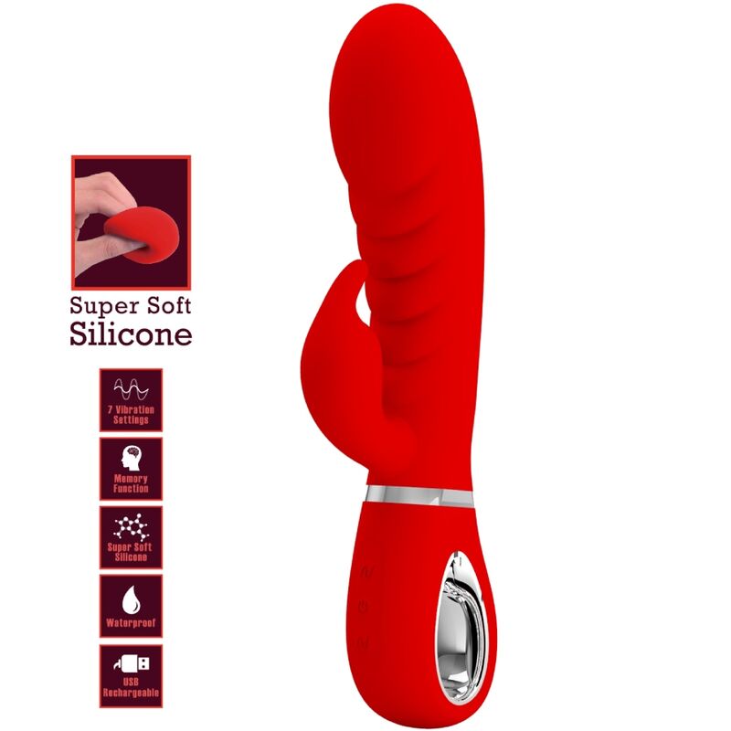 PRETTY LOVE - PRESCOTT VIBRADOR PUNTO G MULTIFUNCIÓN ROJO - Imagen 6