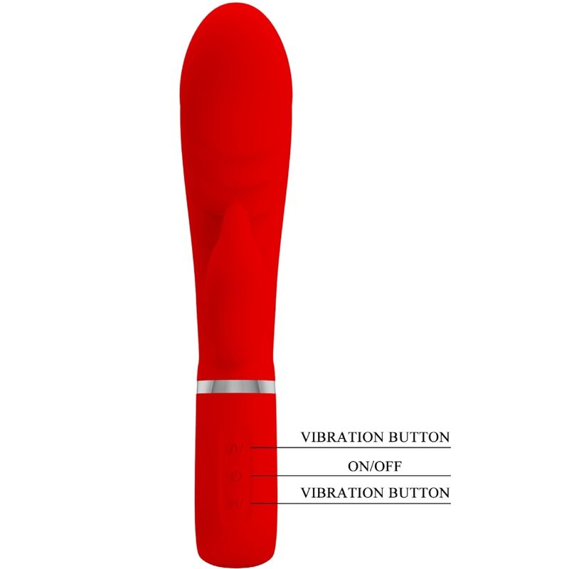 PRETTY LOVE - PRESCOTT VIBRADOR PUNTO G MULTIFUNCIÓN ROJO - Imagen 2
