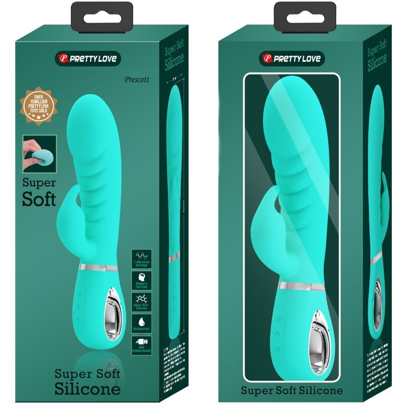 PRETTY LOVE - PRESCOTT VIBRADOR PUNTO G MULTIFUNCIÓN VERDE AGUA - Imagen 2