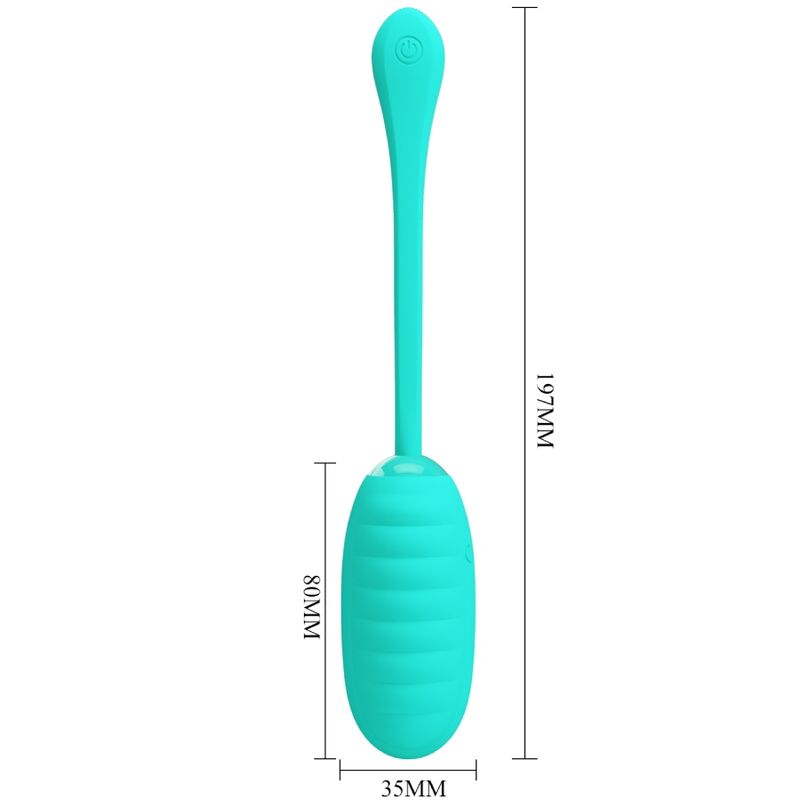 PRETTY LOVE - KIRK HUEVO VIBRADOR RECARGABLE VERDE AGUA - Imagen 7