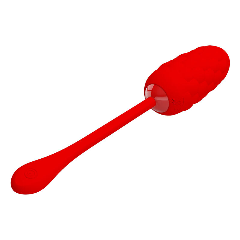 PRETTY LOVE - HUEVO VIBRADOR CON TEXTURA MARINA RECARGABLE ROJO - Imagen 2