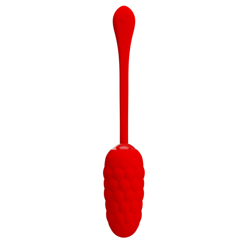 PRETTY LOVE - HUEVO VIBRADOR CON TEXTURA MARINA RECARGABLE ROJO - Imagen 7