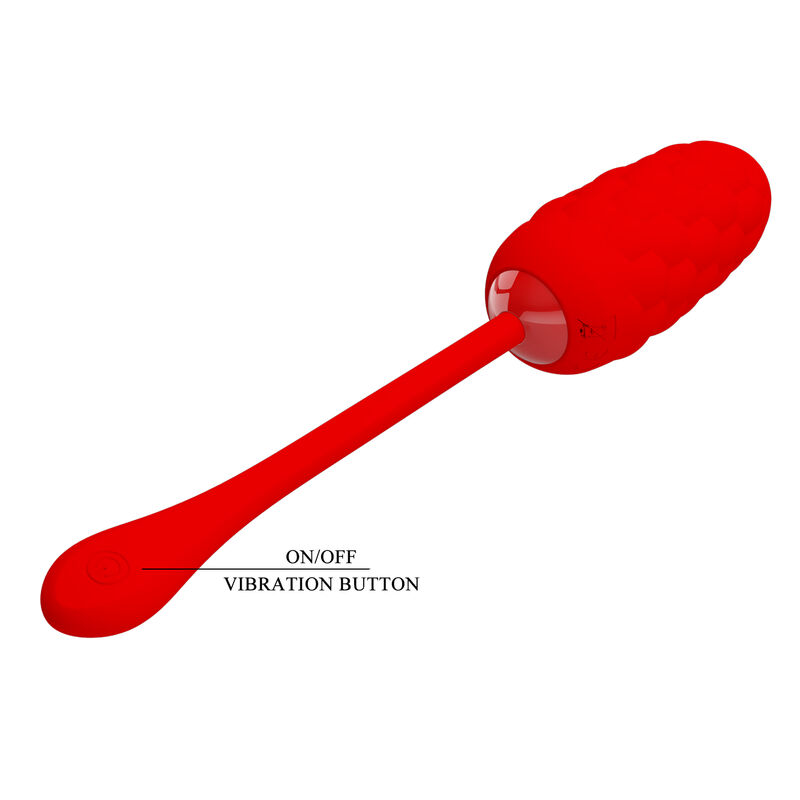 PRETTY LOVE - HUEVO VIBRADOR CON TEXTURA MARINA RECARGABLE ROJO - Imagen 6