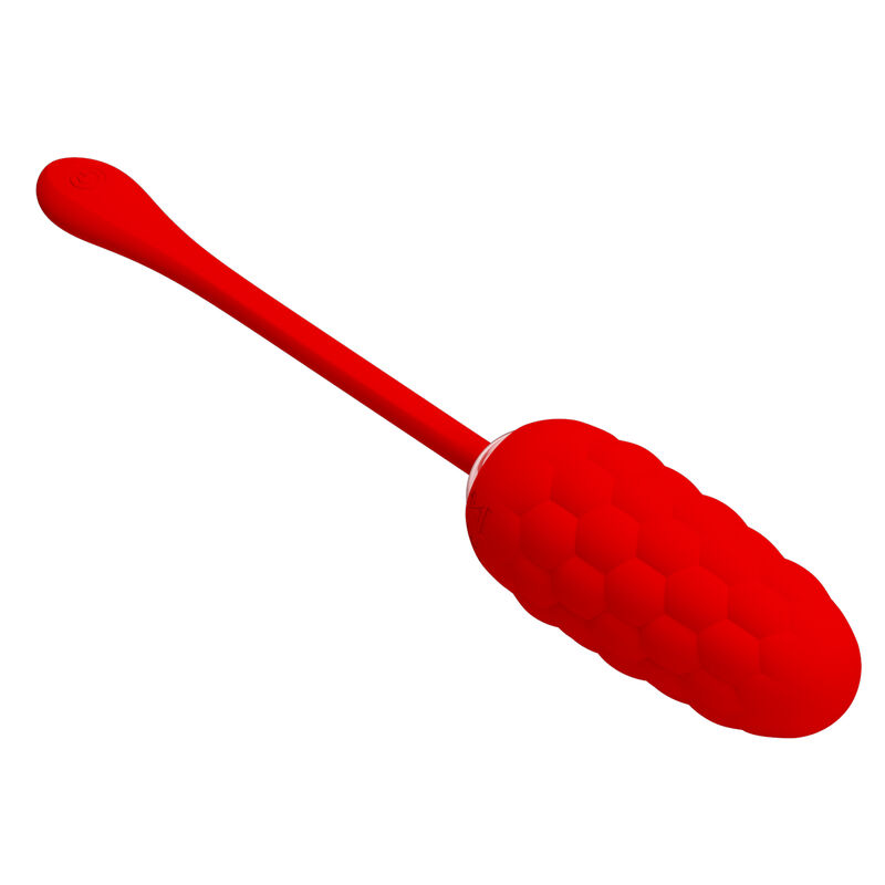 PRETTY LOVE - HUEVO VIBRADOR CON TEXTURA MARINA RECARGABLE ROJO - Imagen 9