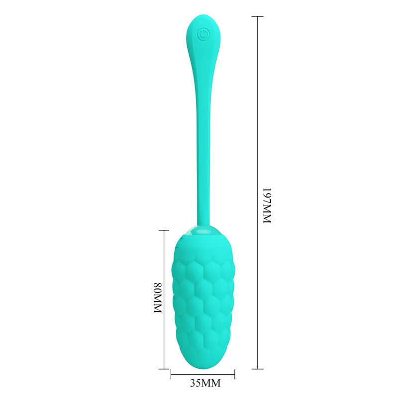 PRETTY LOVE - HUEVO VIBRADOR CON TEXTURA MARINA RECARGABLE VERDE AGUA - Imagen 5