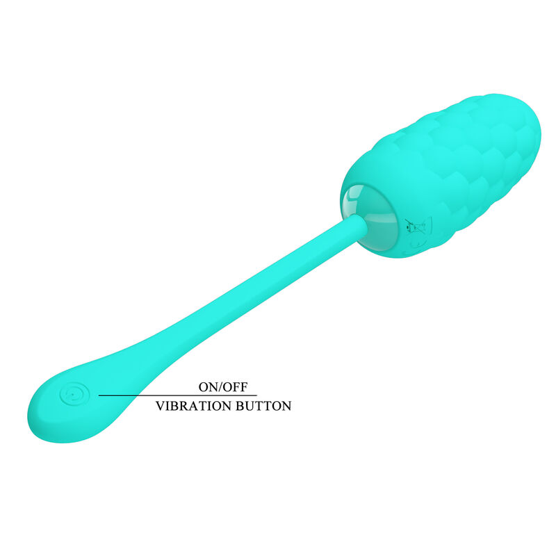 PRETTY LOVE - HUEVO VIBRADOR CON TEXTURA MARINA RECARGABLE VERDE AGUA - Imagen 4
