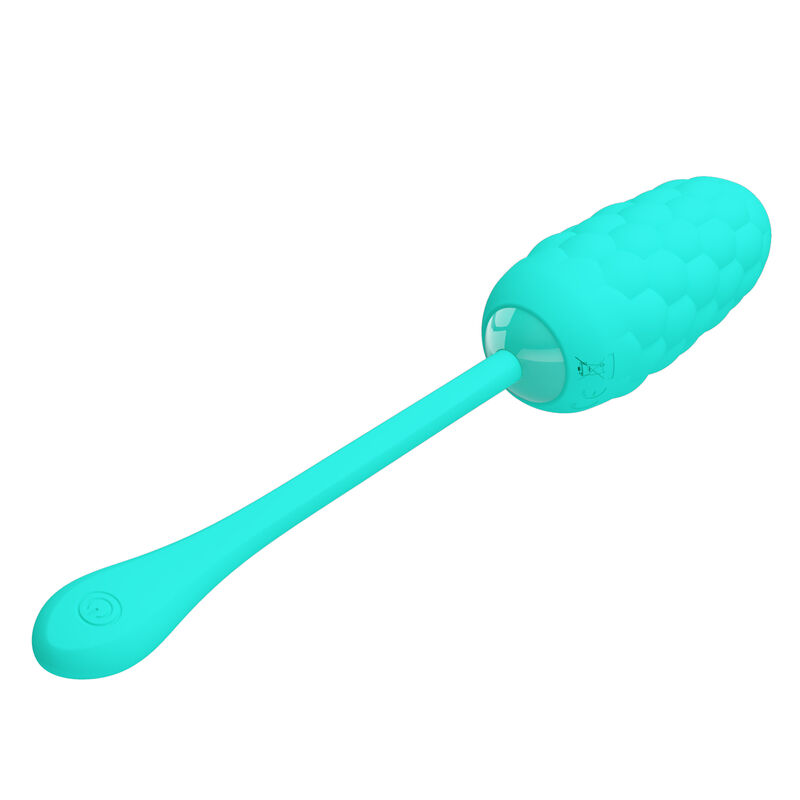 PRETTY LOVE - HUEVO VIBRADOR CON TEXTURA MARINA RECARGABLE VERDE AGUA - Imagen 3