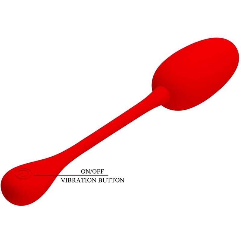 PRETTY LOVE - KNUCKER HUEVO VIBRADOR RECARGABLE ROJO - Imagen 8