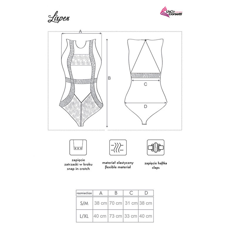 LIVCO CORSETTI FASHION - LIXPEN LC 90612 BODY NEGRO - Imagen 2