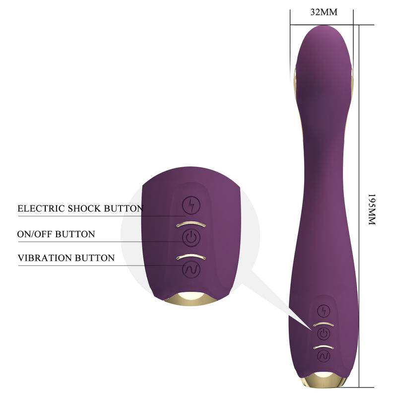 PRETTY LOVE - HECTOR VIBRADOR ELECTROSHOCK POR CONTROL POR APP LILA - Imagen 5
