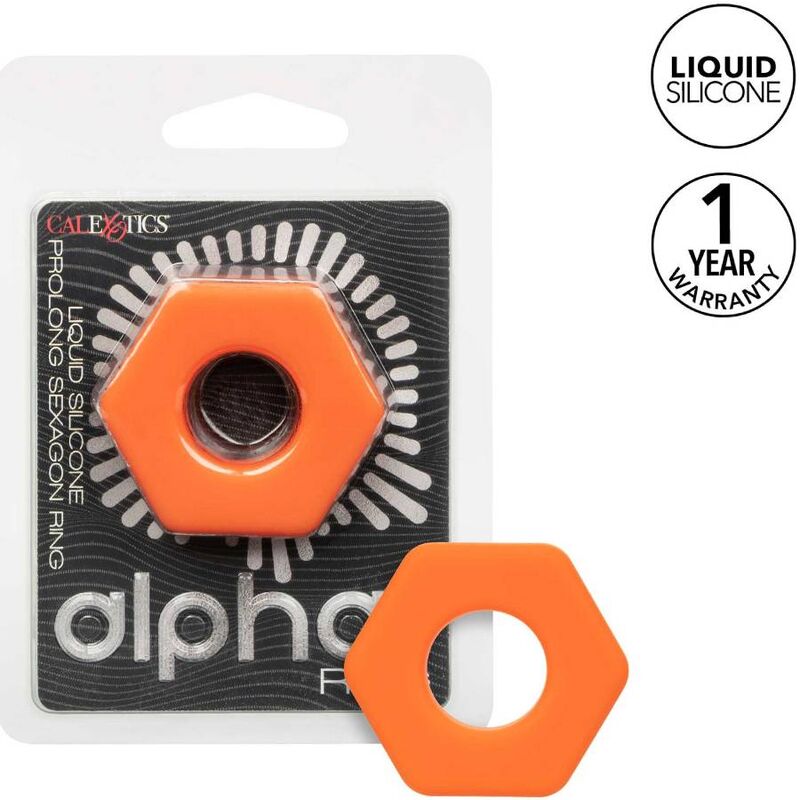 CALEXOTICS - ALPHA ANILLO PROLONG SEXGONO NARANJA - Imagen 8