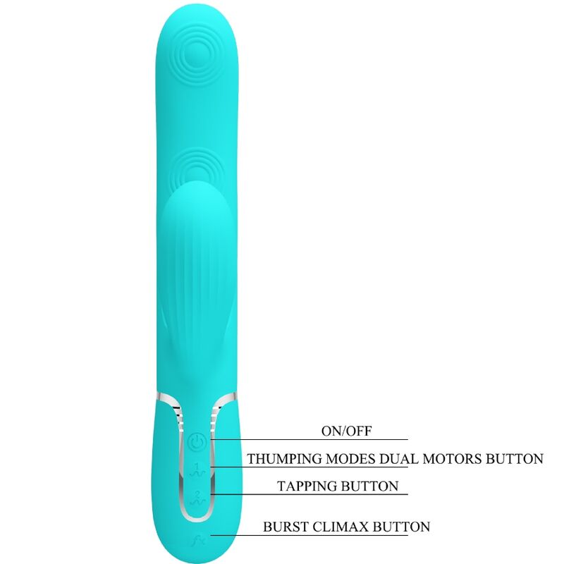 PRETTY LOVE - PERLITA VIBRADOR PUNTO G 3 EN 1 MULTIFUNCIÓN VERDE AGUA - Imagen 10