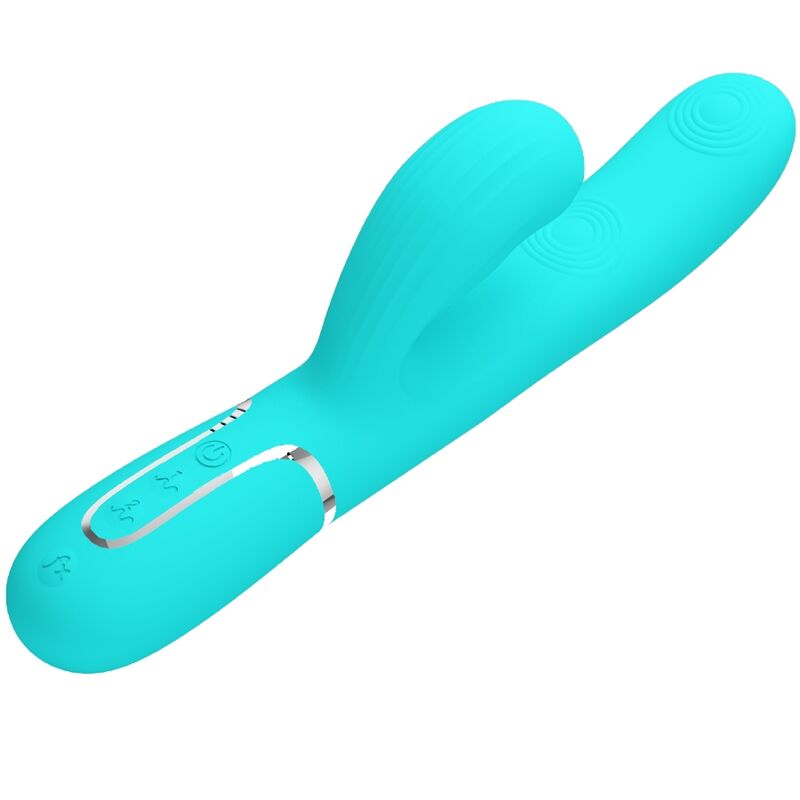 PRETTY LOVE - PERLITA VIBRADOR PUNTO G 3 EN 1 MULTIFUNCIÓN VERDE AGUA - Imagen 9