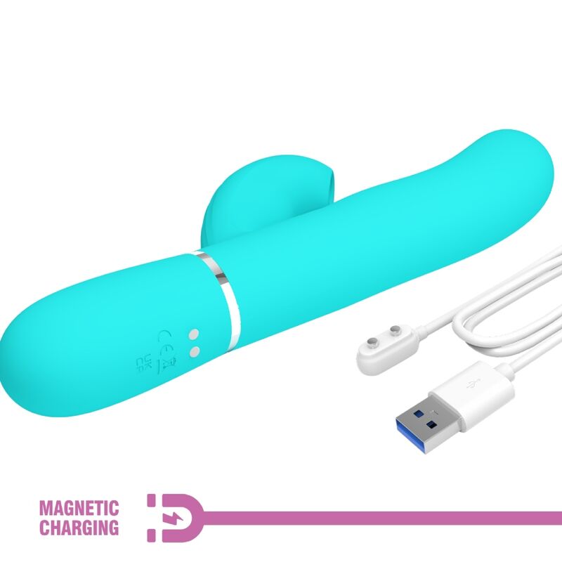 PRETTY LOVE - PERLITA VIBRADOR PUNTO G 3 EN 1 MULTIFUNCIÓN VERDE AGUA - Imagen 8
