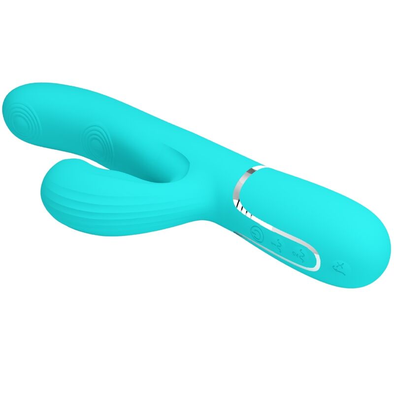 PRETTY LOVE - PERLITA VIBRADOR PUNTO G 3 EN 1 MULTIFUNCIÓN VERDE AGUA - Imagen 7