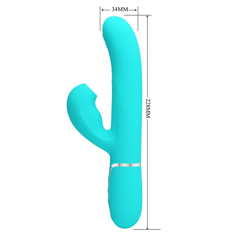 PRETTY LOVE - PERLITA VIBRADOR PUNTO G 3 EN 1 MULTIFUNCIÓN VERDE AGUA - Imagen 2