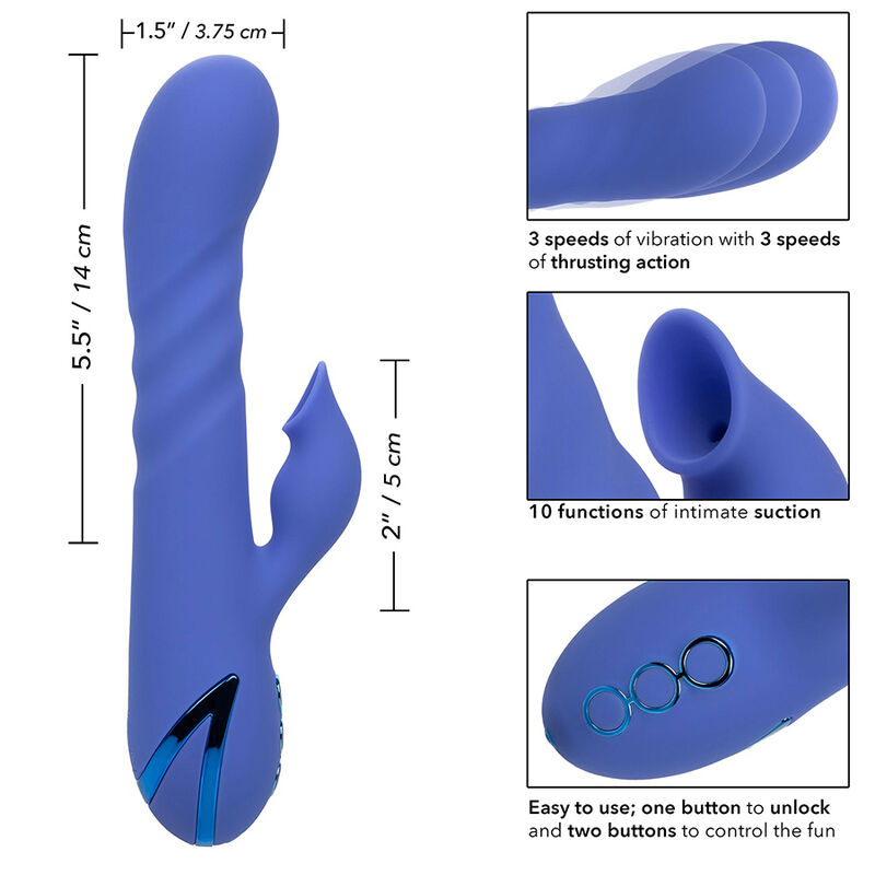 CALEXOTICS - L.A LOVE VIBRADOR & SUCCIONADOR AZUL BY CALIFORNIA DREAMING - Imagen 8