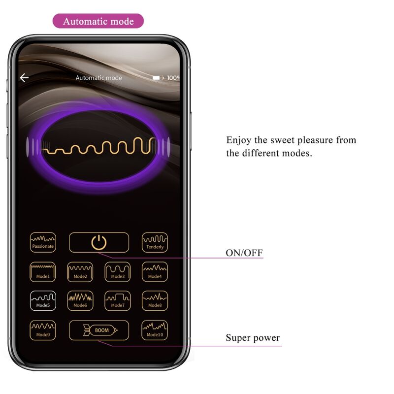 PRETTY LOVE - NYMPH HUEVO VIBRADOR CONTROLADO POR APP LILA - Imagen 9