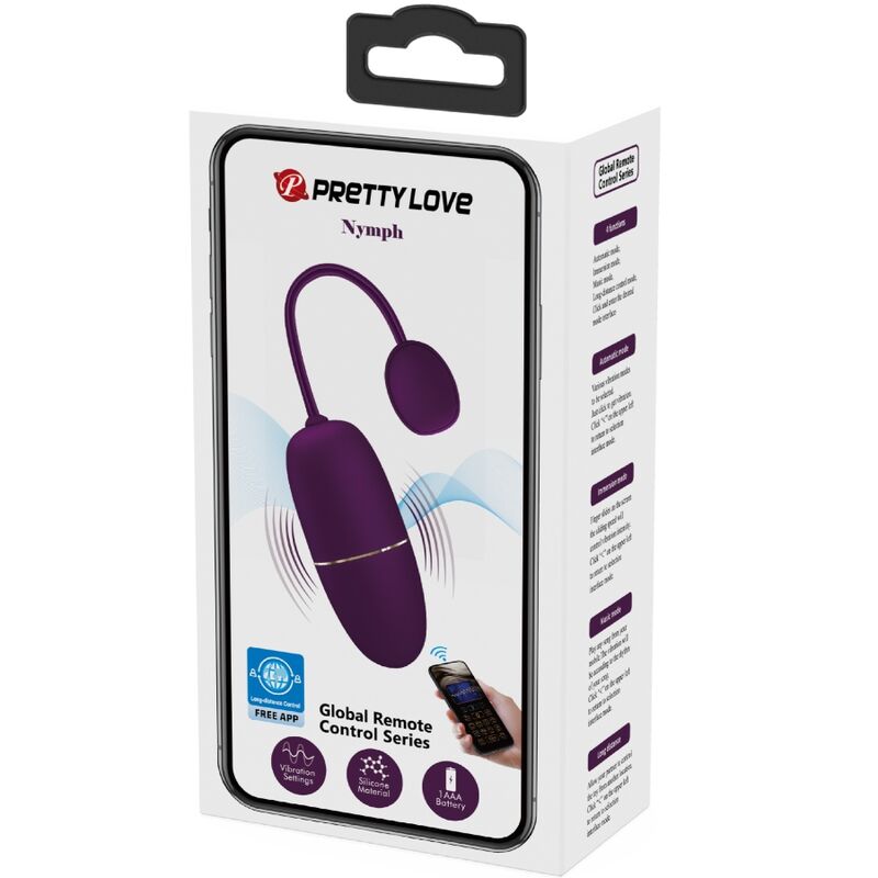 PRETTY LOVE - NYMPH HUEVO VIBRADOR CONTROLADO POR APP LILA - Imagen 4