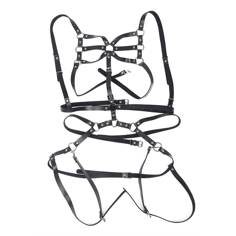 SUBBLIME - ARNÉS DE CUERPO CORREAS AJUSTABLE CUERO NEGRO TALLA ÚNICA - Imagen 10