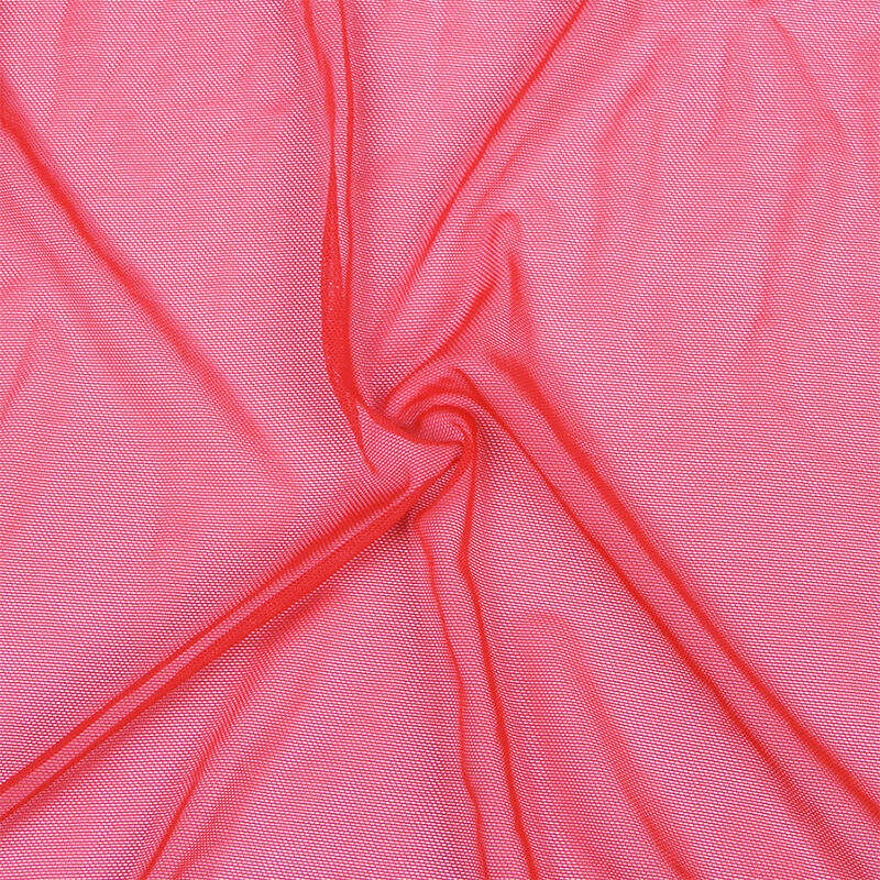 SUBBLIME - BATA TELA TRANSPARENTE DETALLE ENCAJE ROJO S/M - Imagen 9