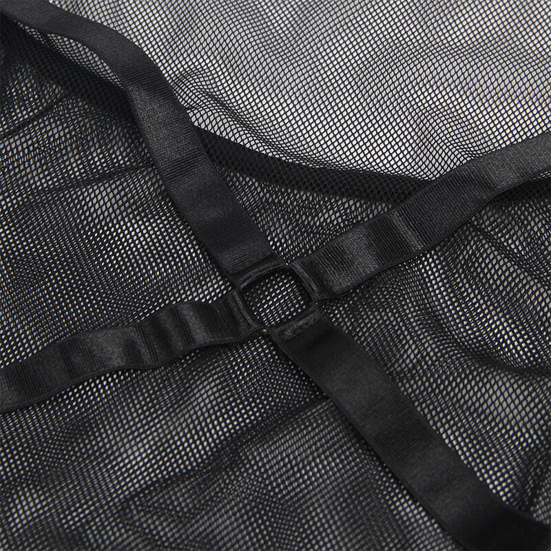 SUBBLIME - VESTIDO TRANSPARENTE CUELLO HALTER NEGRO S/M - Imagen 4