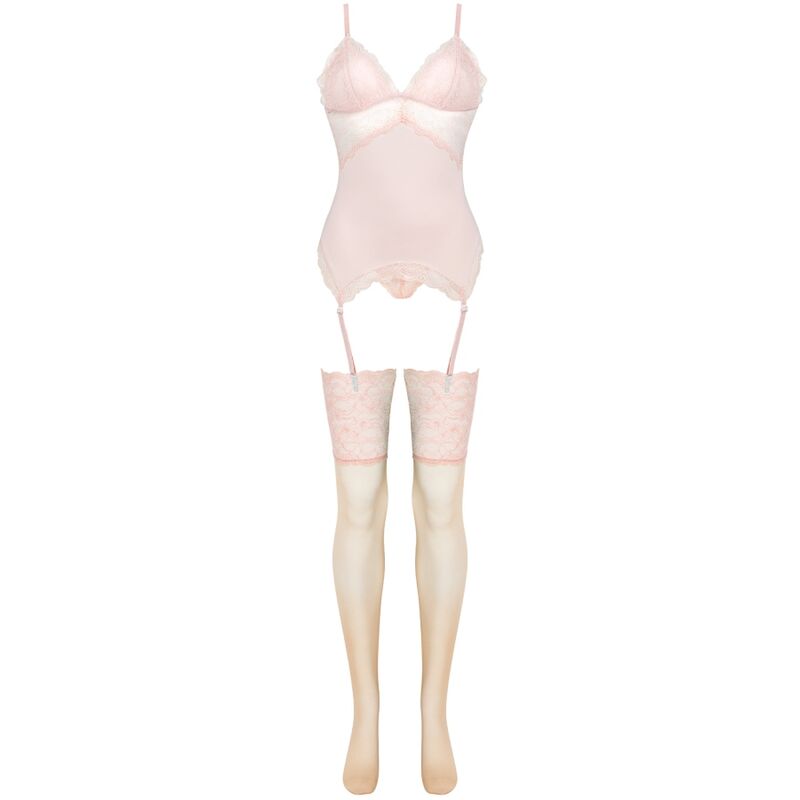 LIVCO CORSETTI FASHION - PERSINNE PEACH SET CORSET + PANTY + MEDIAS - Imagen 5