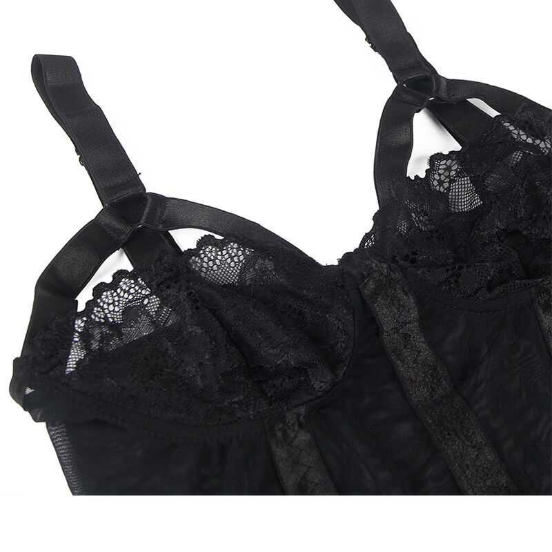SUBBLIME - TEDDY CON LIGUERO DETALLE TIRAS PECHO NEGRO S/M - Imagen 7