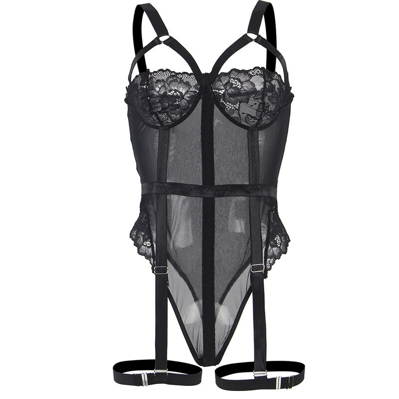 SUBBLIME - TEDDY CON LIGUERO DETALLE TIRAS PECHO NEGRO S/M - Imagen 6