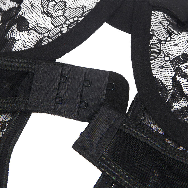 SUBBLIME - TEDDY CON LIGA DETALLE ENCAJES Y TIRAS NEGRO S/M - Imagen 3
