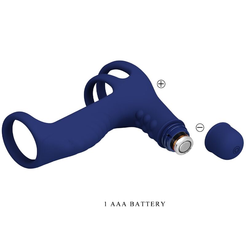 PRETTY LOVE - ELISH ANILLO VIBRADOR CON EXTENSIÓN AZUL - Imagen 8